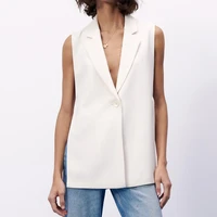 summer classic long waistcoat office lady vest top women elegant suit west upper garments sexy sleeveless jackets 2022 new
