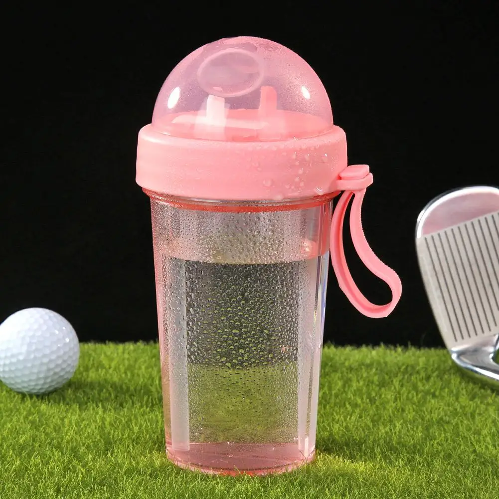 

Double Drinking Straws Water Bottle Small Capacity Light Children Cup Portable Kitchen Plastic Drinkware Supplies
