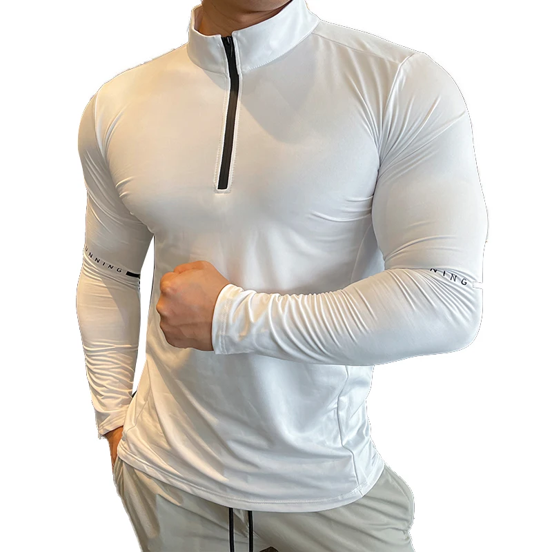 Quick Dry Men Running Long Sleeve T-shirt Fitness Sports Top Gym Training Shirt Breathable Jogging Casual Basketball Sportswear