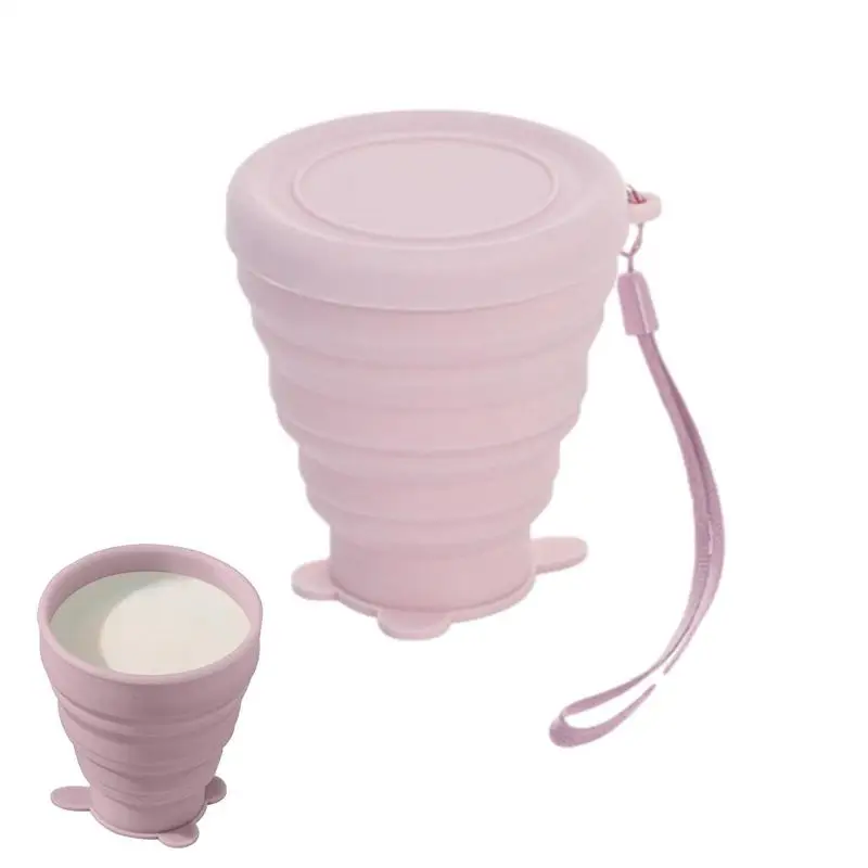 Collapsible Cups For Traveling Reusable Silicone Water Bottle Travel To-Go Pocket Size Cups For Hot And Cold Drinks Expandable