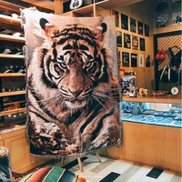 tiger shape american country nordic tapestries animal print carpet sofa leisure blanket knit throw blanket home decorative
