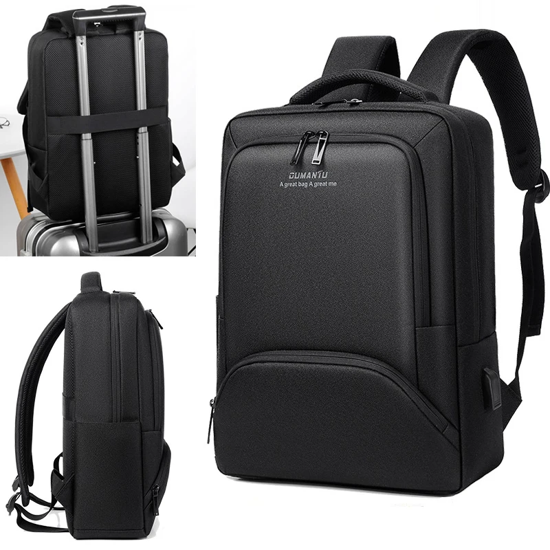 

Men's Business USB Backpack Fashion 15.6 Inch Laptop Waterproof Rucksack Travel Computer Pack School Bag For Male Female Women