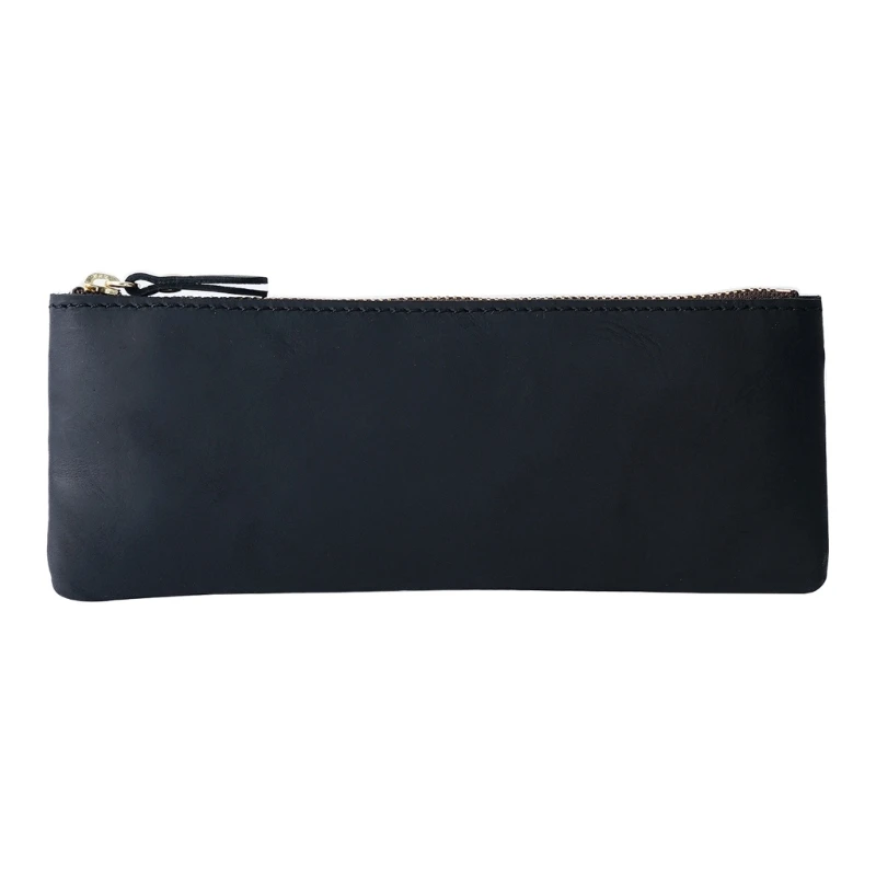 

Small Zipper Pouch Leather Pen Pencil Bag for Markers-Makeups Change Coins 45BA