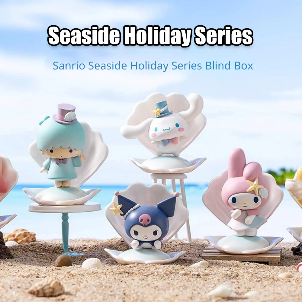 

Kawaii Genuine Sanrio Anime Figures Kuromi My Melody Hello Kitty Blue Sea Holiday Cinnamoroll Figure Dolls Collection Decoration