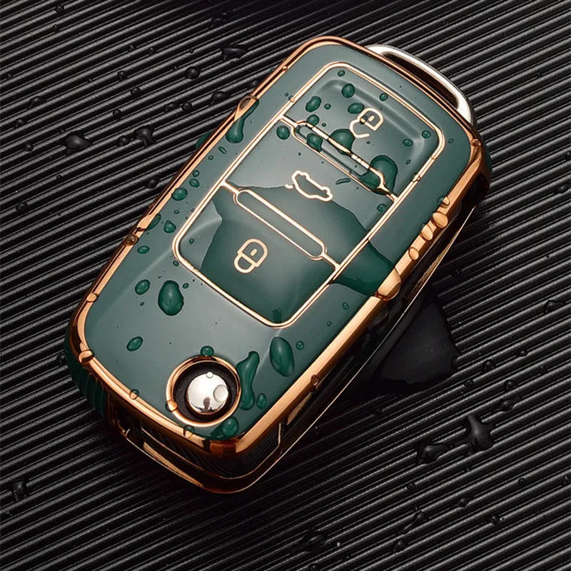 Автомобильный чехол-книжка из ТПУ для Volkswagen VW Polo Golf Passat тигуан Жук Caddy T5 Up Eos Skoda