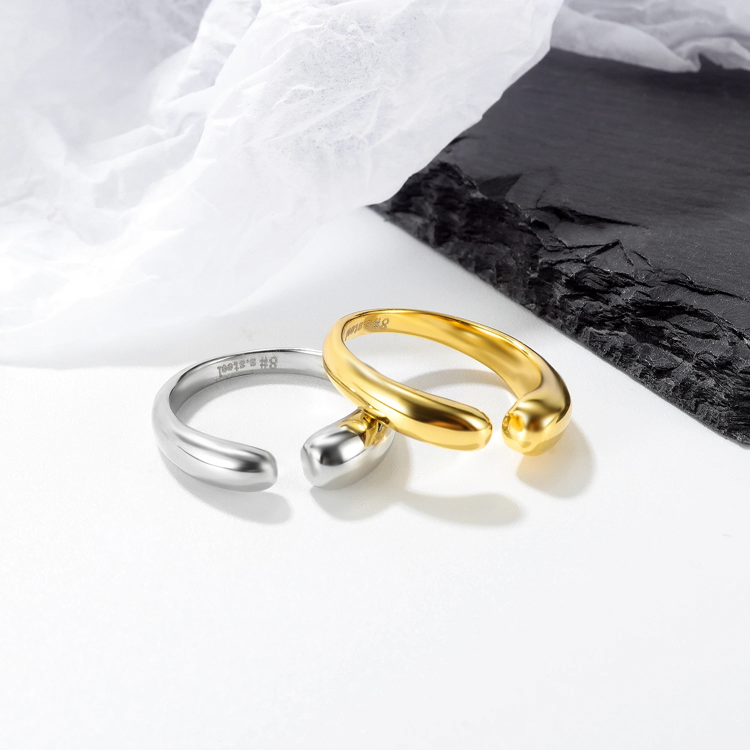 

Tuswans Fashion Style Large Filled Jewellery Accessories Wedding Ring Size #6~#8 For Women Men Stainless Steel Gold Silver Color