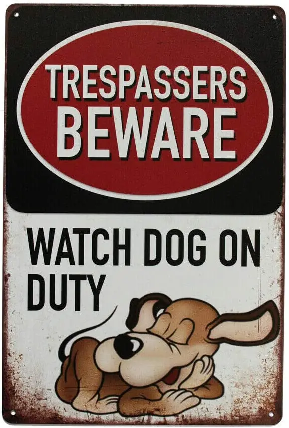 

Warning Be Ware of Dogs Safety Metal Tin Sign 8x12 inch Trespassers Beware of Dog home decor metal sign decor plate