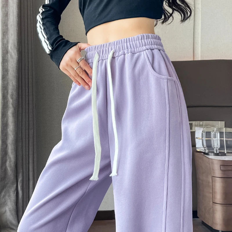 Женские прямые повседневные брюки Осень-зима 2024 свободные спортивные винтажные