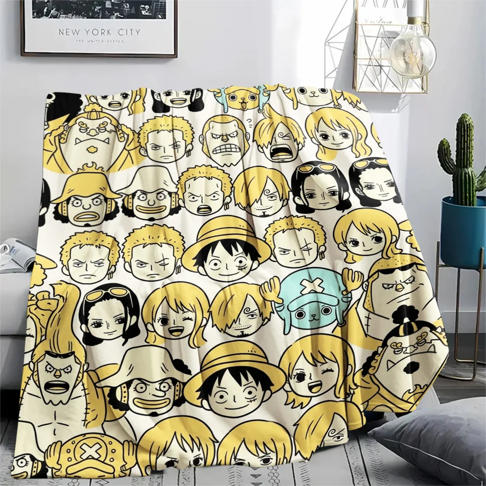 Фото Теплое фланелевое одеяло с принтом Луффи из One Piece, уютное, подходит для кровати, дивана, спальни, кресла, пикника, путешествий.-TING №2