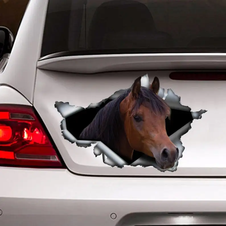 Каштановый арабский цвет, автомобильная наклейка, переводная картинка с лошадью, переводная картинка с каштаном и арабской лошадью