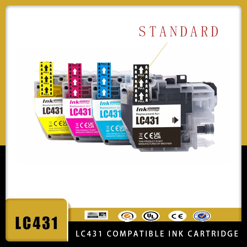 

Australia LC431Standard LC431 J1050 J1140 J1010 Compatible Ink Cartridge With Chip For Brother DCP-J1050DW J1140DW MFC-J1010DW