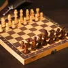 Large Magnetic Wooden Folding Chess Set Felted Game Board 39cm*39cm Interior Storage Adult Kids Gift Family Game Chess Board 1