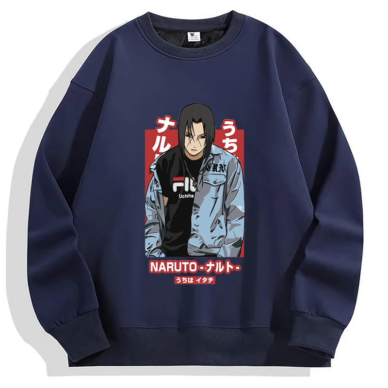 

New Anime NARUTO Hoodie Sweatshirts Autumn Solid Color Casual Men O Neck Sweatshirt Fashion women Harajuku Streetwear Pullovers
