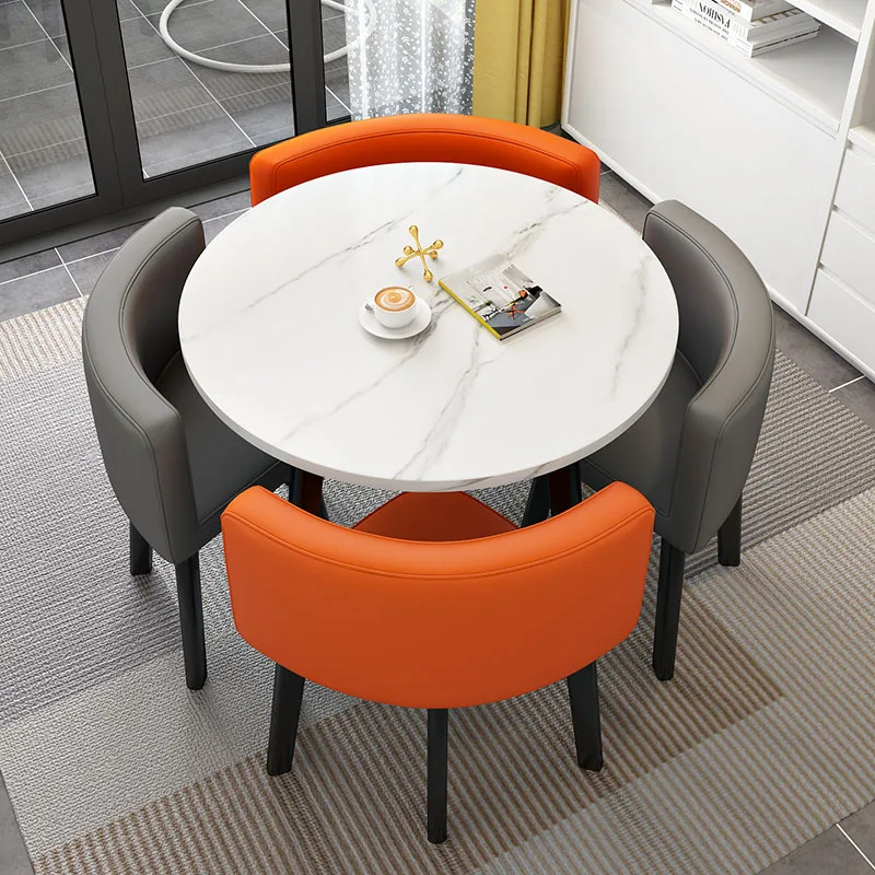 

Роскошный центральный кофейный столик, современный круглый стол для гостиной, элегантный аккуратный салонный стол, набор мебели