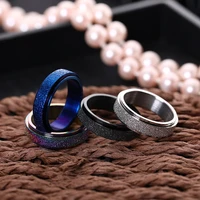 frosted wide faced colorful couple ring korean fashion simple jewelry