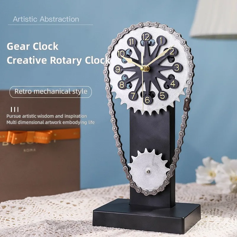 

Механические часы-цепочка, настольные художественные часы для бара, ресторана, вращающиеся винтажные часы с персонализированным механизмом для рук, декоративные украшения