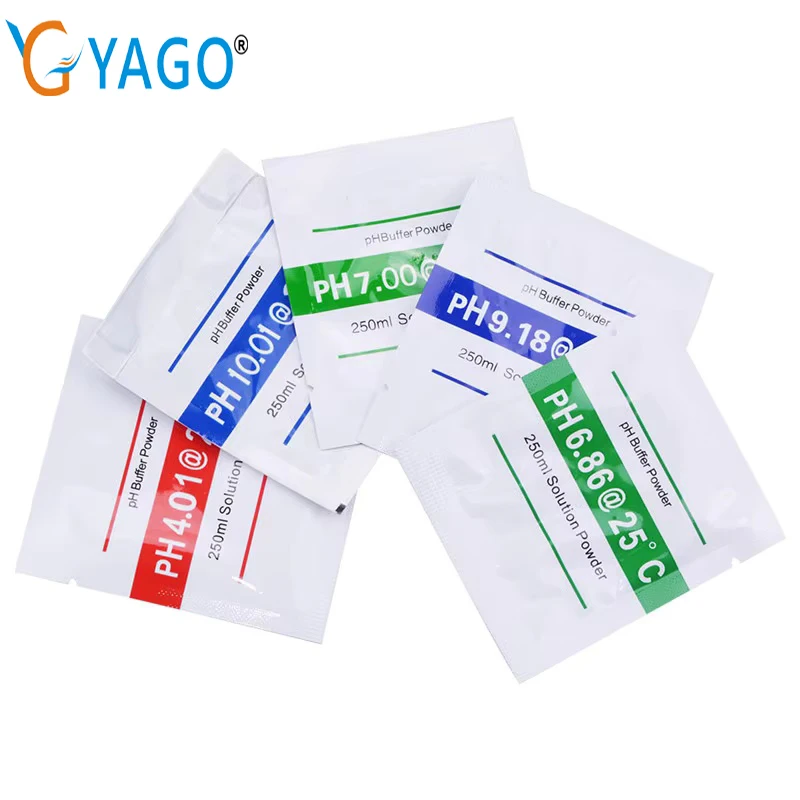 

Yieryi 100 шт./компл. измеритель pH, калибровочный раствор, буферный порошок PH 4,01/6,86/7,0/10,01/9,18, использование для Ph-метра