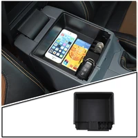 for 2015 2021 ford ranger wildtrak black abs car armrest box multifunctional storage box phone tray stowing tidying auto parts