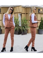 womens vest fashion solid color two piece sleeveless jacket pants