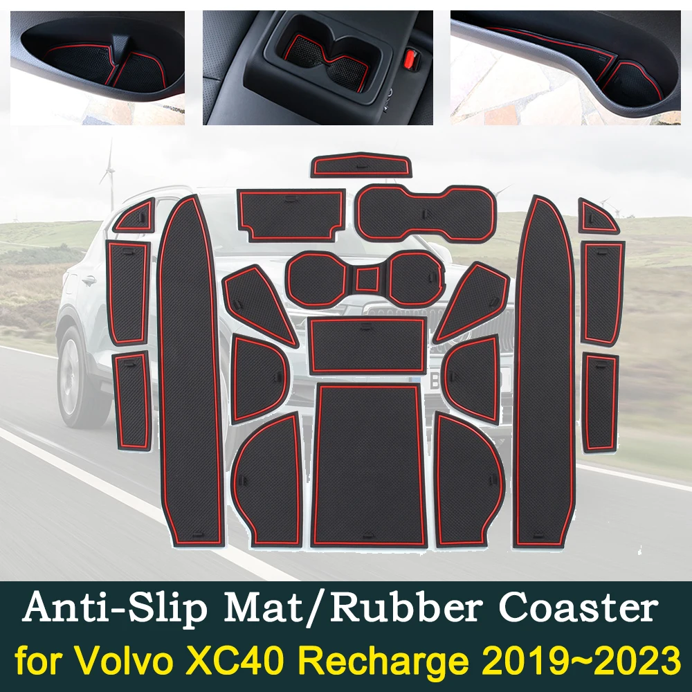 

Car Slot Mat for Volvo XC40 Recharge 2019 2020 2021 2022 2023 Anti-slip Rubber Gate Groove Coasters Pad Auto Accessories Sticker