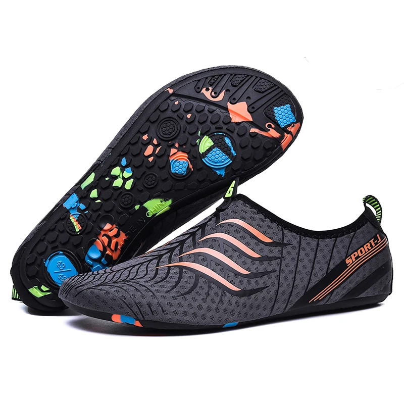 Men Women Water Shoes Breathable Beach Wading Shoes Lightweight Nonstop Slip on Sneakers Zapatillas Hombre