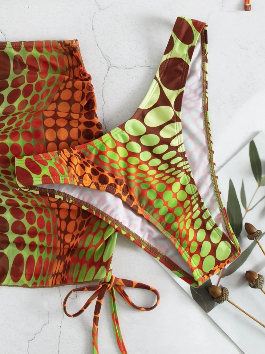 

Women s Floral Print Swimsuit with Ruffle Detail and Matching Sarong Wrap