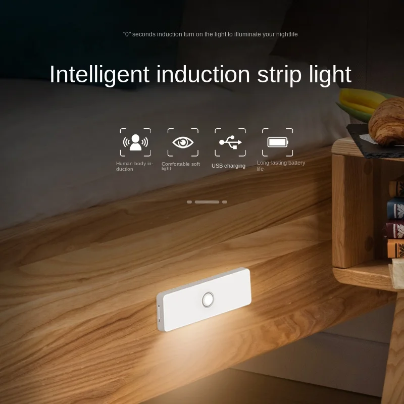 

6LED Induction Under Cabinet Light Motion Sensor Closet Night Lamp Battery Powered Magnetic Strip Light For Kitchen Wardrobe