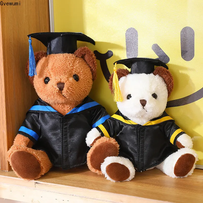 Lovely Sitting Graduation Teddy Bear Plush Dolls Stuffed Soft Animal Toy For Kids Gifts 1pc 20/26CM Cute Doctor Bear Plush Toys