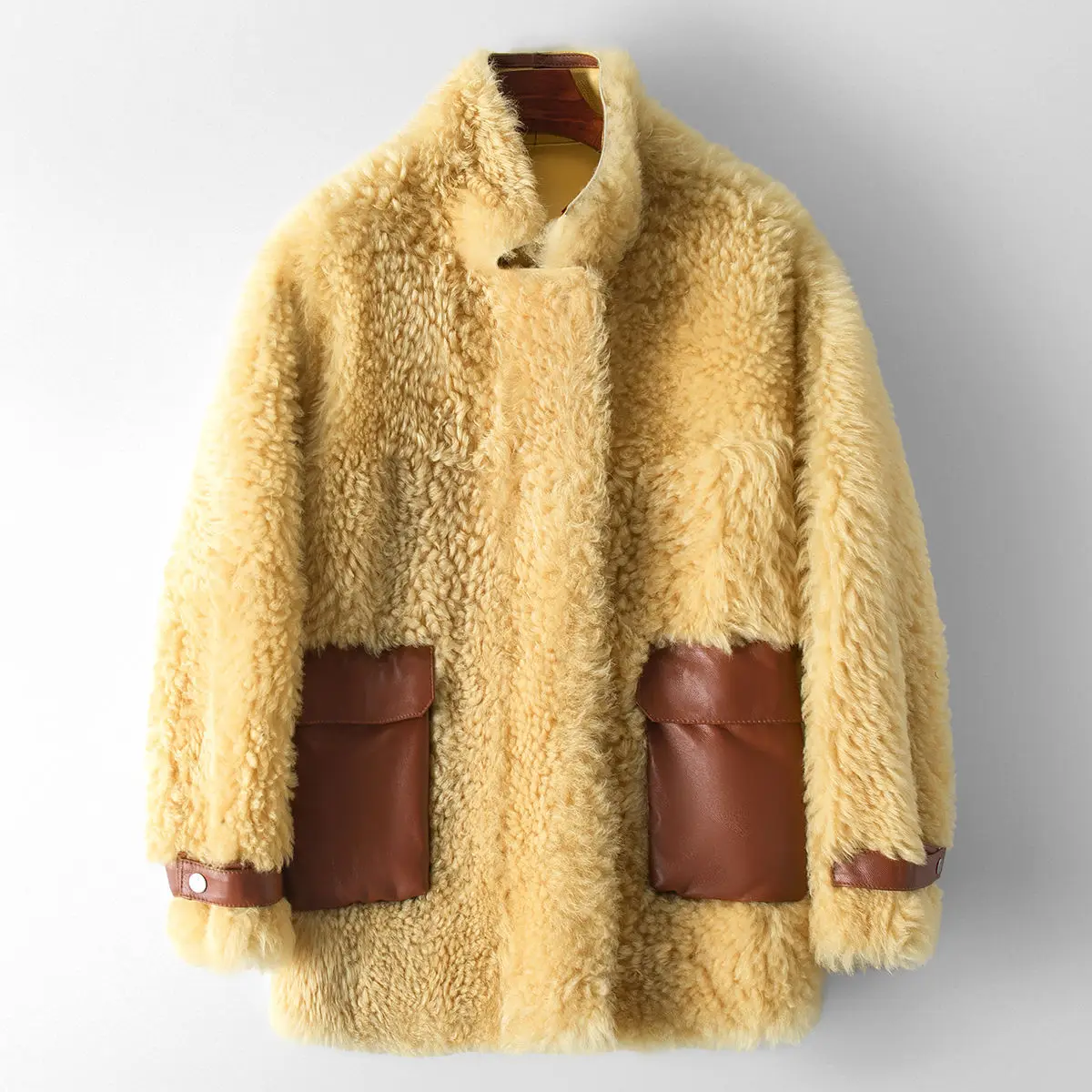 

Небольшое количество одежды, новинка 2023, женское интегрированное пальто из овечьего меха для осени и зимы, для отдыха и отдыха, теплый натуральный мех