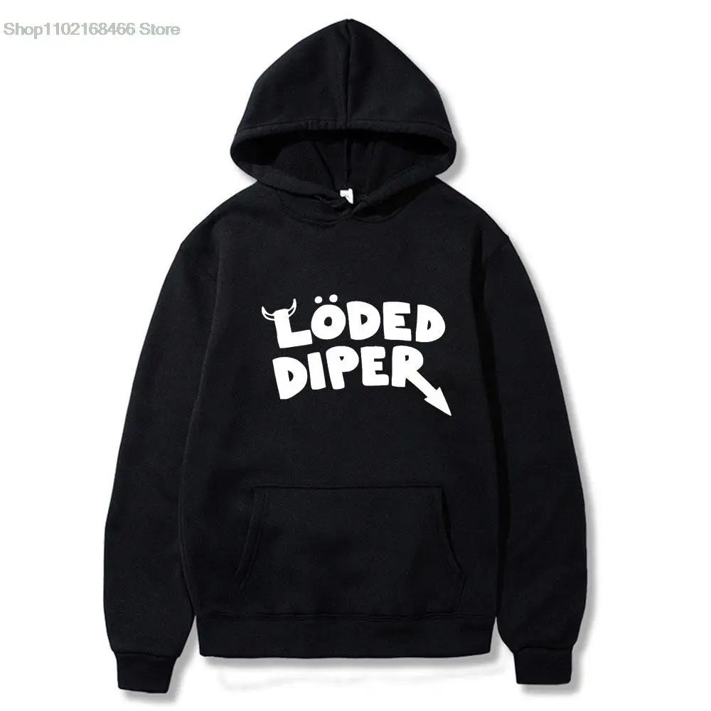 

LODED DIPER DIARY OF A WIMP KID autumn Polar fleece Letter printing hoodie Sweatshirt men street Harajuku Hoodie men clothing