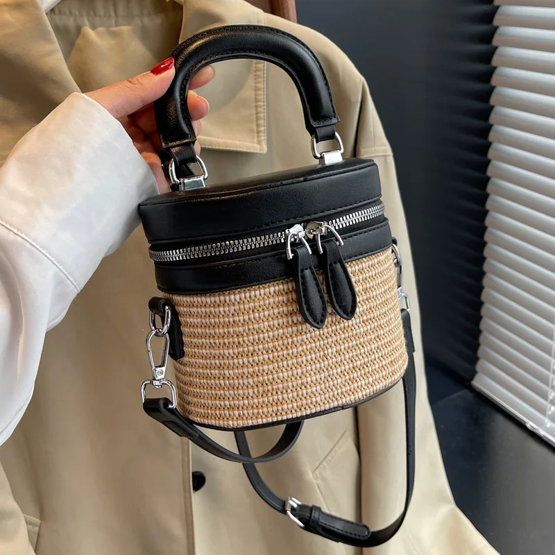 

New Elegant Ladies Straw Bag Woven Handbag Women Holiday Beach Casual Crossbody Bags Fashion Retro Shoulder Bags 2023 Summer