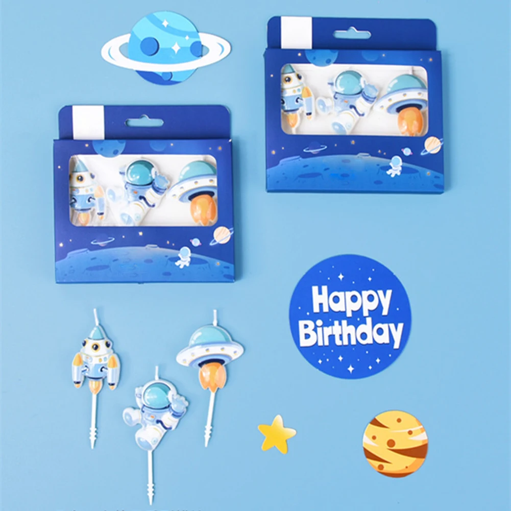 

Astronaut Cake Topper For Outer Space Theme Birthday Party Dessert Props Festive Decor Spaceship Series Cake Topper