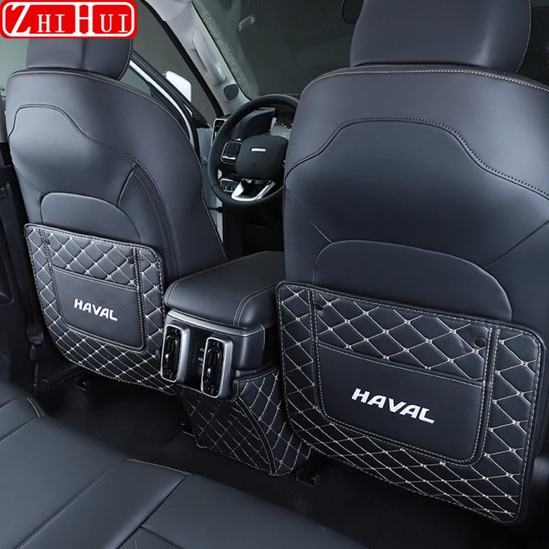 

For GWM Haval Dargo 2022 2021 Car PU Leather Anti Kick Mat Pad Car Anti-kick Protector Mats Seat Back Protector Accessories