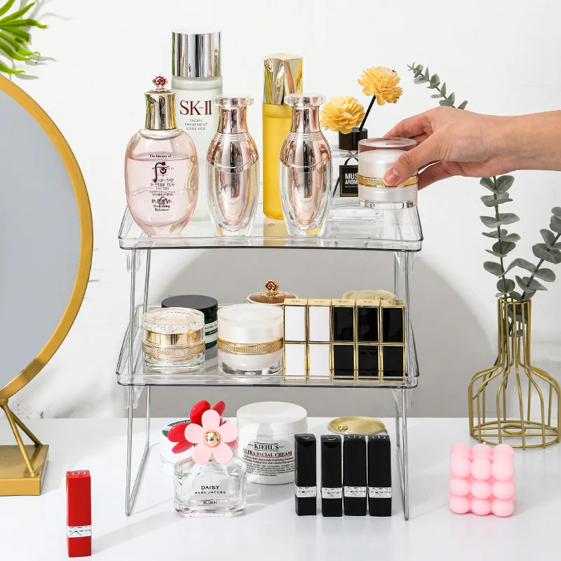 

Кухонный стеллаж для хранения настольная Штабелируемая боковая тарелка Складная Косметика для ванной стойка для хранения