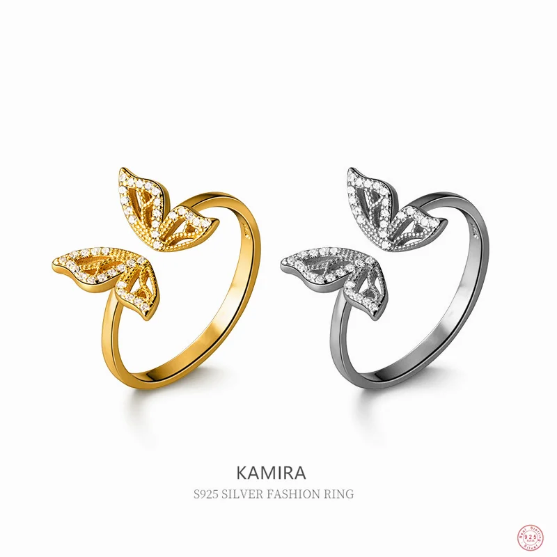 

Женское кольцо KAMIRA из 100% серебра 925 пробы с цирконом и бабочкой