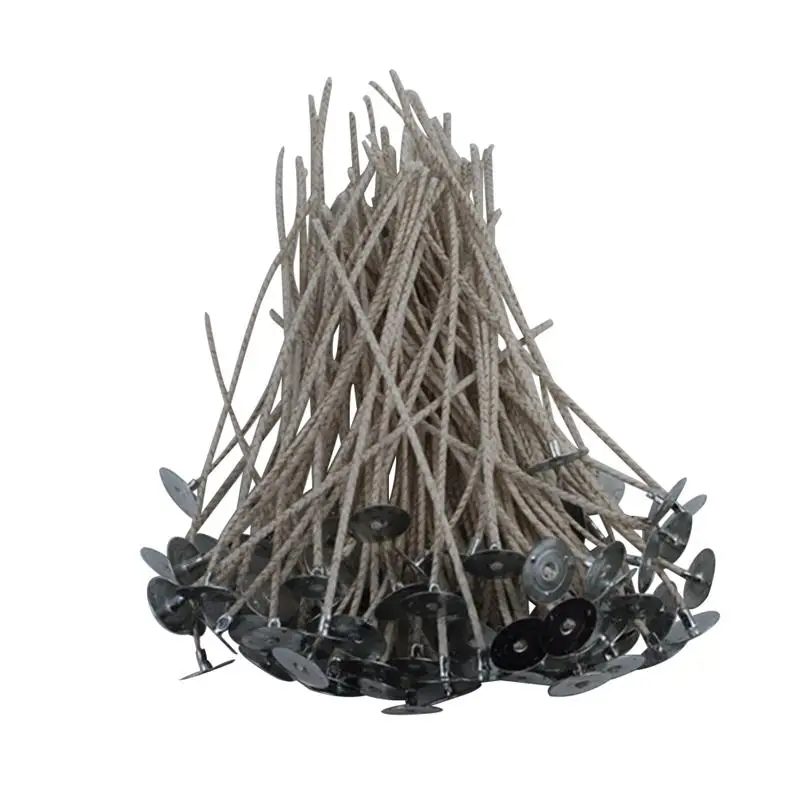 

100PCS Pre Soy Waxed Candle Wicks with 100PCS Tabs Candle Making Kit for Candle Making