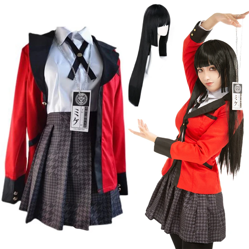 

Kakegurui Cosplays Anime Kakegurui Jabami Yumeko Cosplay Costume Sexy Uniform Wig Halloween Dresses for Women