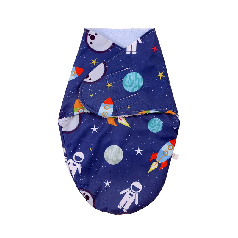 Newborn Baby Sleeping Bag Infant Anti-shock Swaddle Sleep Blanket Wrapping Towel Cartoon Short Plush Swaddle Quilt For 0-6 Month images - 6