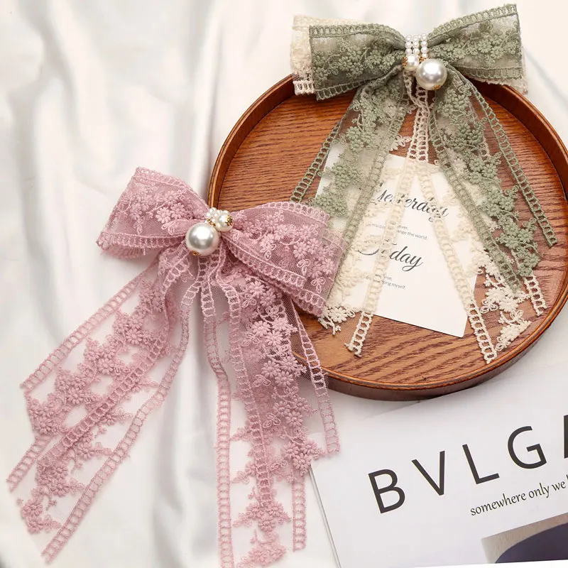 Лента для волос кружевная с маргариткой рукоделия 4 см 1 м