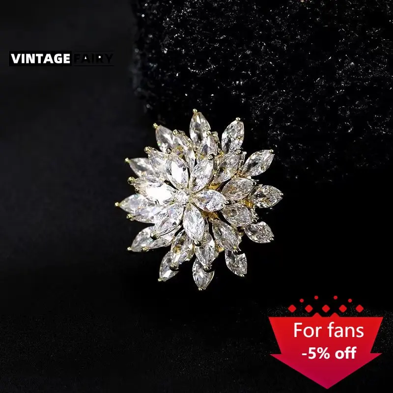 

Luxury Cat's Eye Snowflake Brooches for Women Designer Exquisite Suit Coat Corsage Accessories Anti-slip Pin Buckle Dropshipping