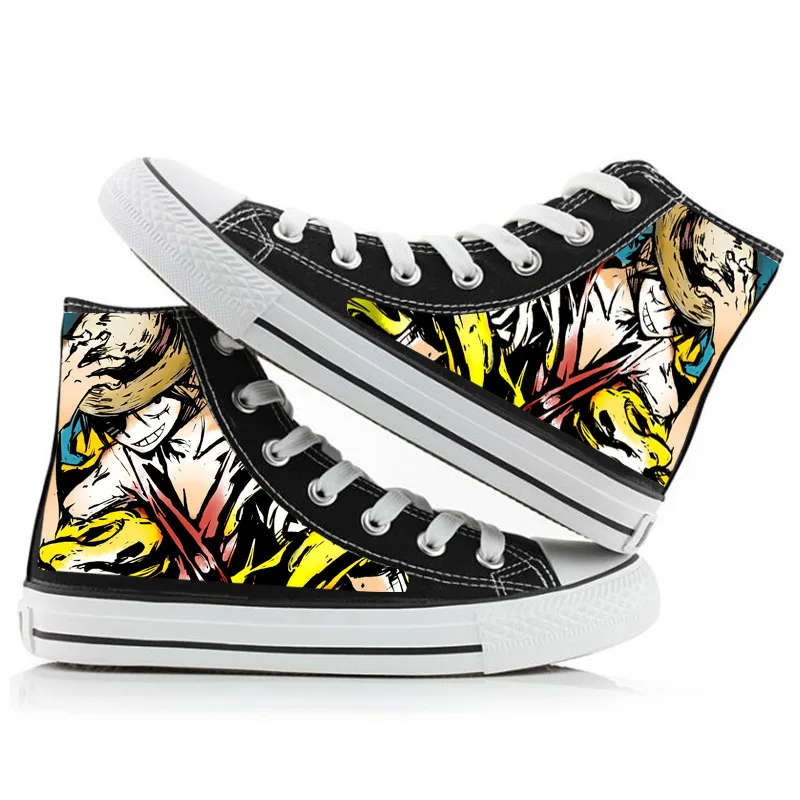 

Anime Monkey D Luffy One pcs Canvas Sneakers Casual Shoes for Kids Youth