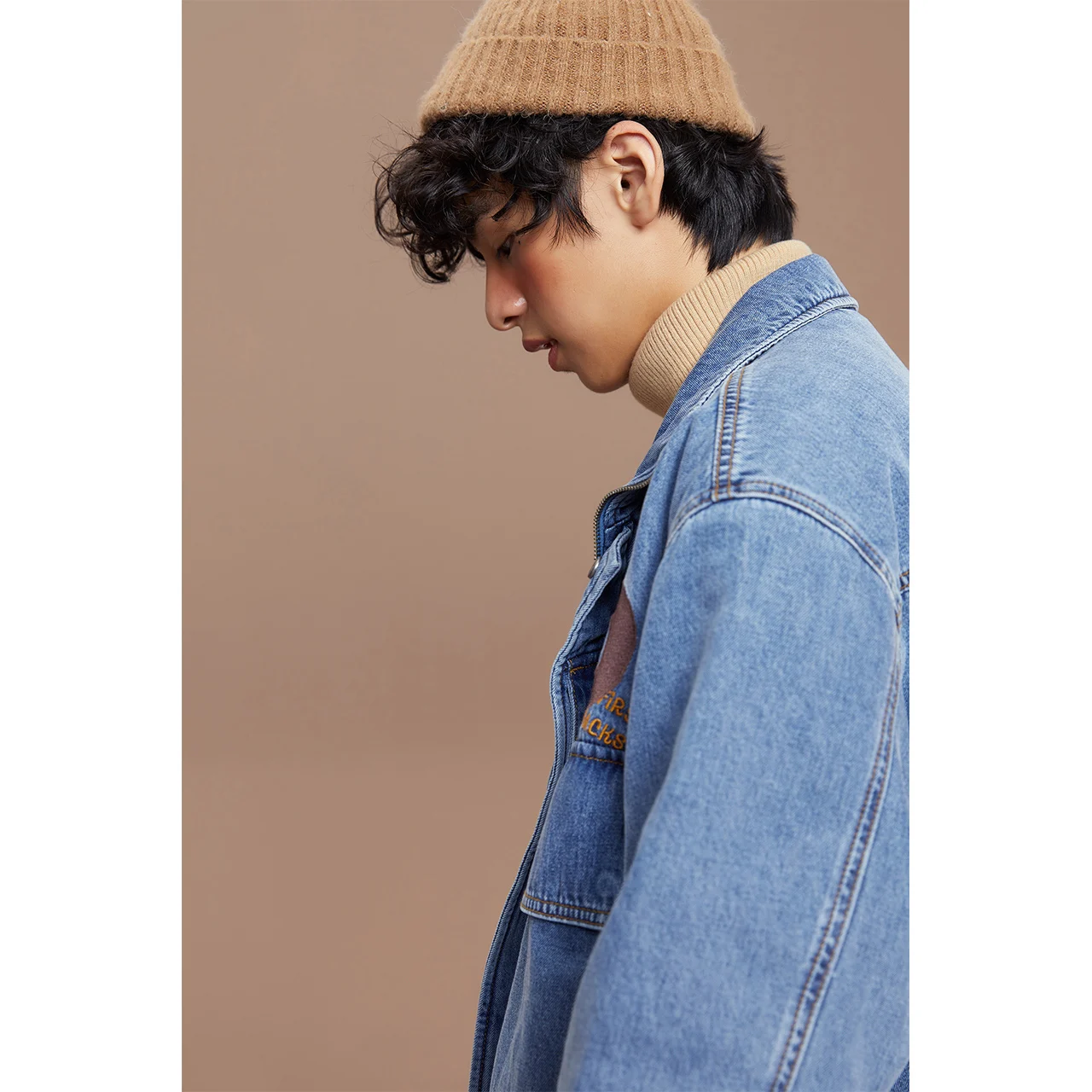 Metersbonwe Mmen's Casual Pure Cotton Woven Denim Coats Winter Casual  Cotton-Padded Jacket Male Warm Short Loose Denim Jackets