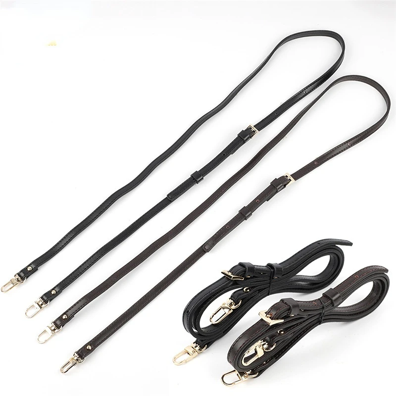 1cm Wide PU Leather Crossbody Bag Strap Black 105~127CM Luxury Adjustable Fashion Shoulder Strap Bag Accessories
