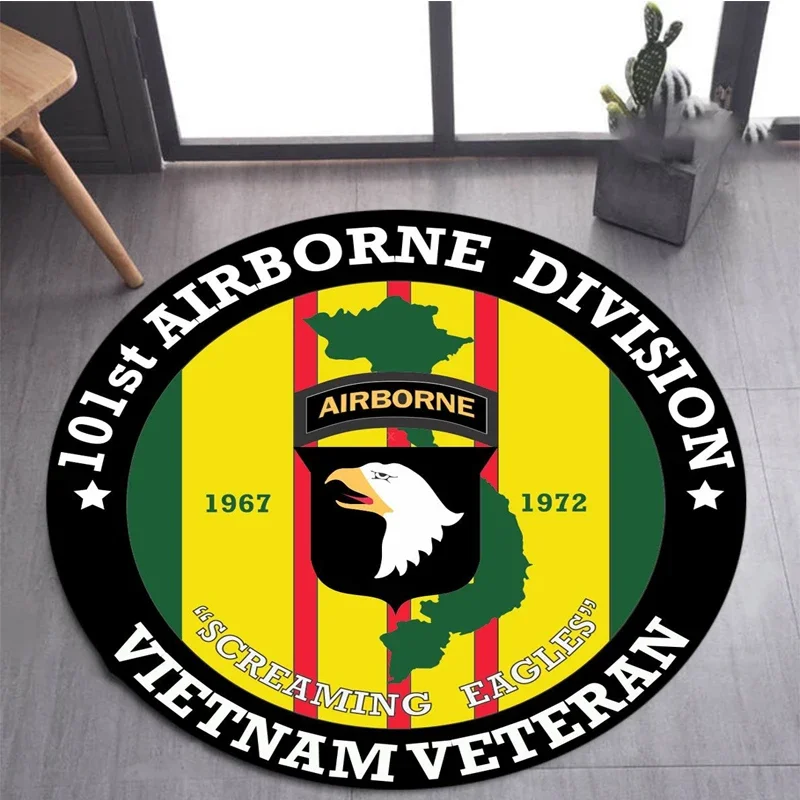

American Veterans logo circular carpet, living room, bedroom decoration, floor mat, sofa, children's area anti-skid carpet