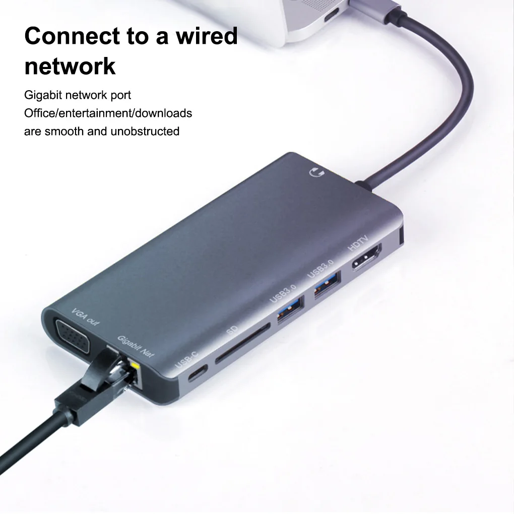

Концентратор USB C, 8-портовый сплиттер PD, быстрое зарядное устройство, карта памяти Type-C 3,5 мм, адаптер аудиоразъема, док-станция для ноутбука