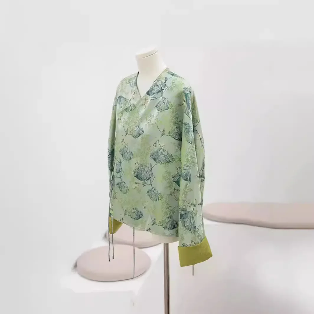 Женская новая куртка в китайском стиле Новое поступление 2024 мощная шелковая