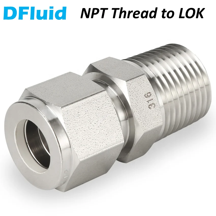 SS316L Male Connector NPT Tube Fitting 1/8 1/4 1/2 3/4 inch 3 6 8 10 12 mm 3000psig Adapter Stainless Steel replace Swagelok