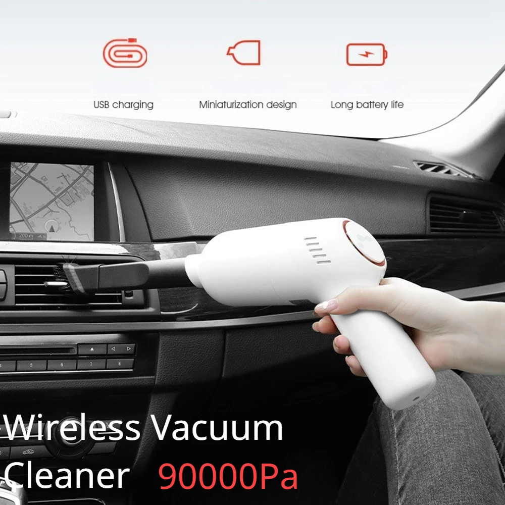 

90000Pa Wireless Car Vacuum Cleaner 120W Strong Suction Handheld Auto Vacuum Home Car Dual Use Mini High Power Vacuum Cleaner