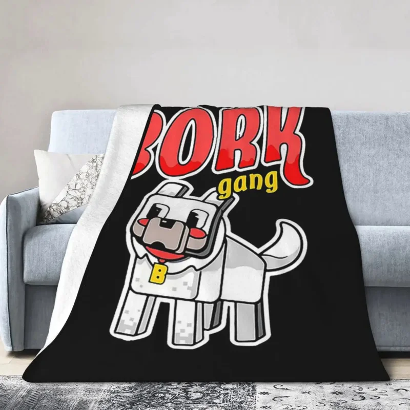 

Slogo Bork Gang Merch Blanket Soft Warm Flannel Throw Blanket Bedding for Bed Living room Picnic Travel Home Couch