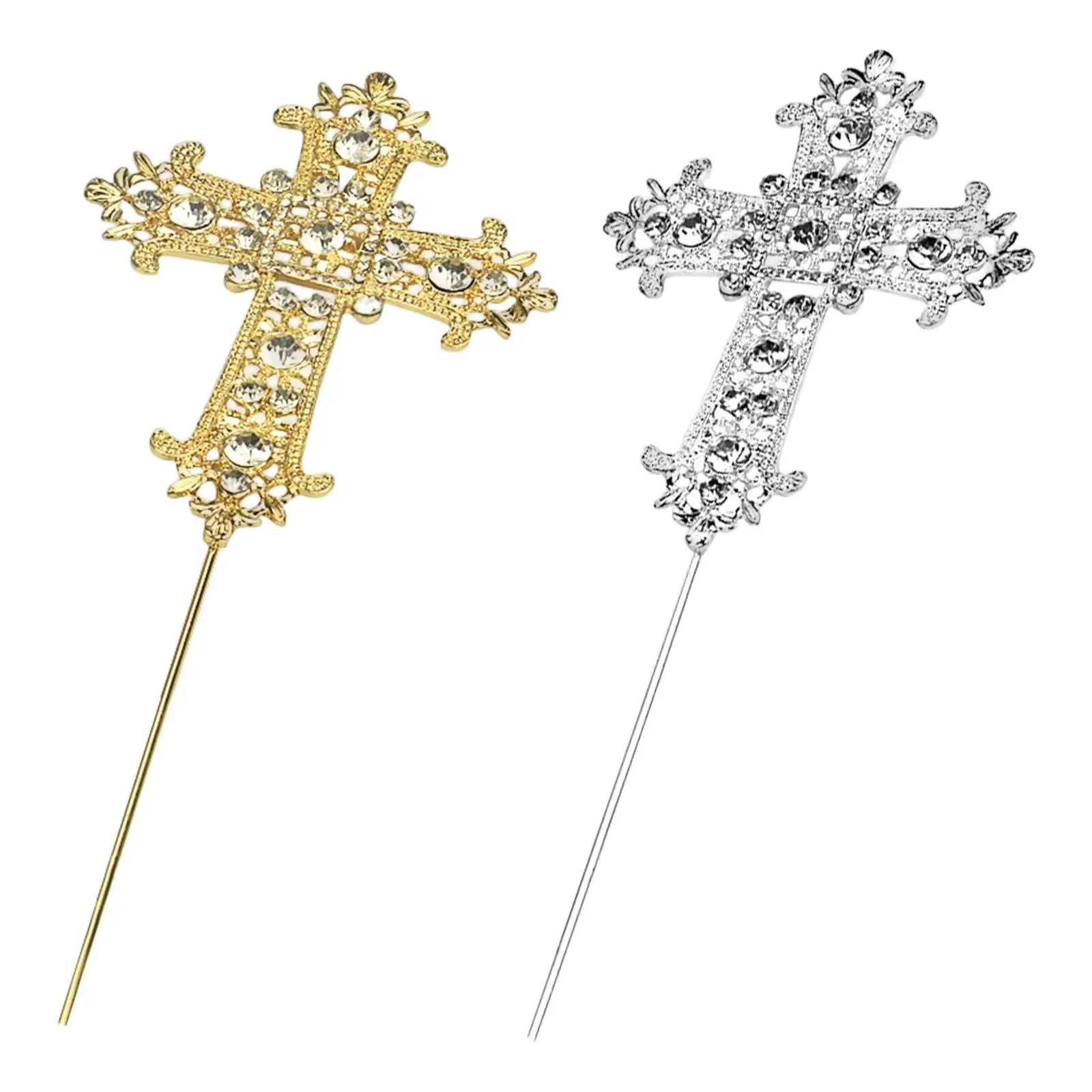 

Sparkly Cross Cake Topper Wedding Cake Centerpiece Rhinestone Cake Topper Cake Decorating Metal Flag for Wedding Baby Child Boys